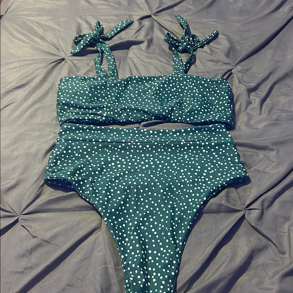 Green Polka Dot Bikini Set